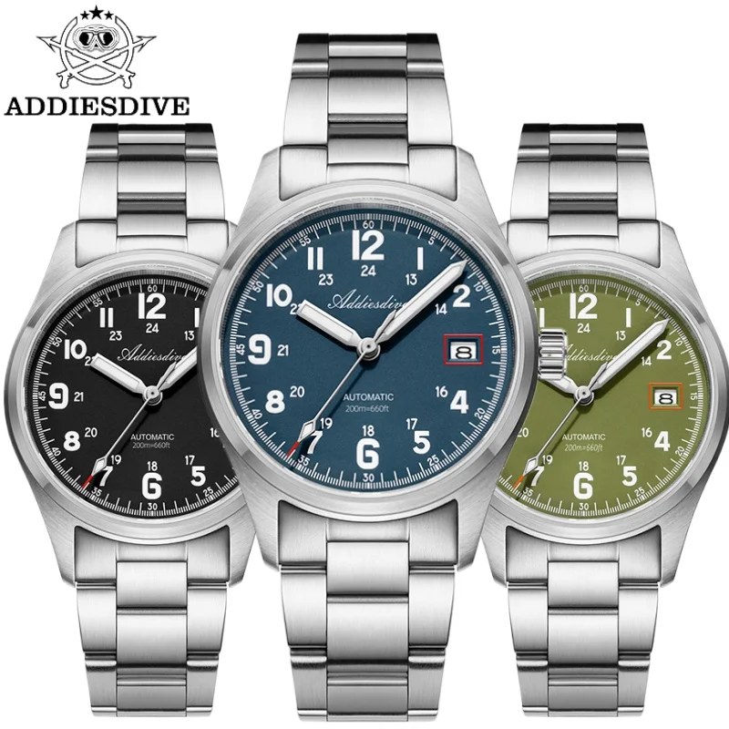 

ADDIESDIVE Top Brand Automatic Mechanical Watch BGW9 Super Luminous Sapphire Glass 20Bar Diving Vintage Men Watches Reloj Hombre
