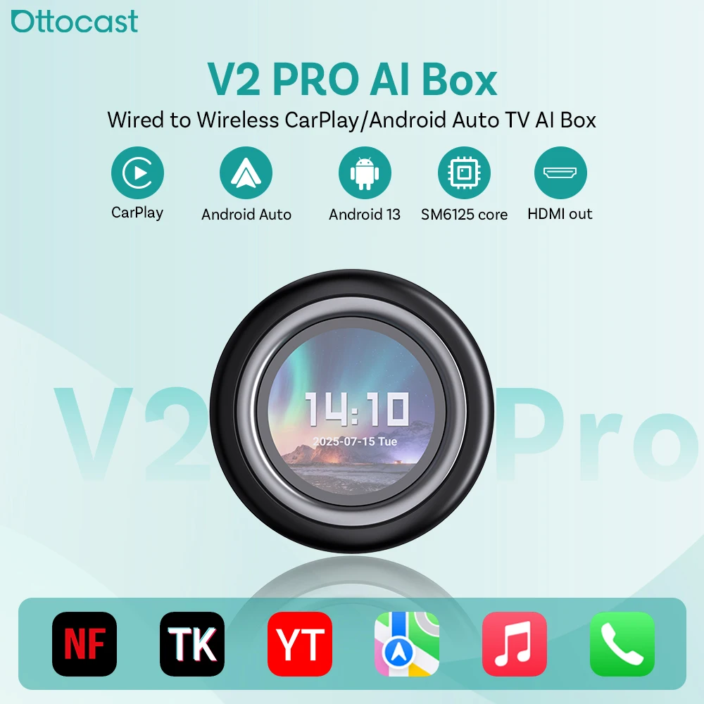 

Ottocast V2 Pro — автомобильный Android-бокс 3-в-1 с CarPlay AI, 8 ГБ/128 ГБ, HDMI, Plug and Play, YouTube, Netflix — для Mercedes-Benz и Audi