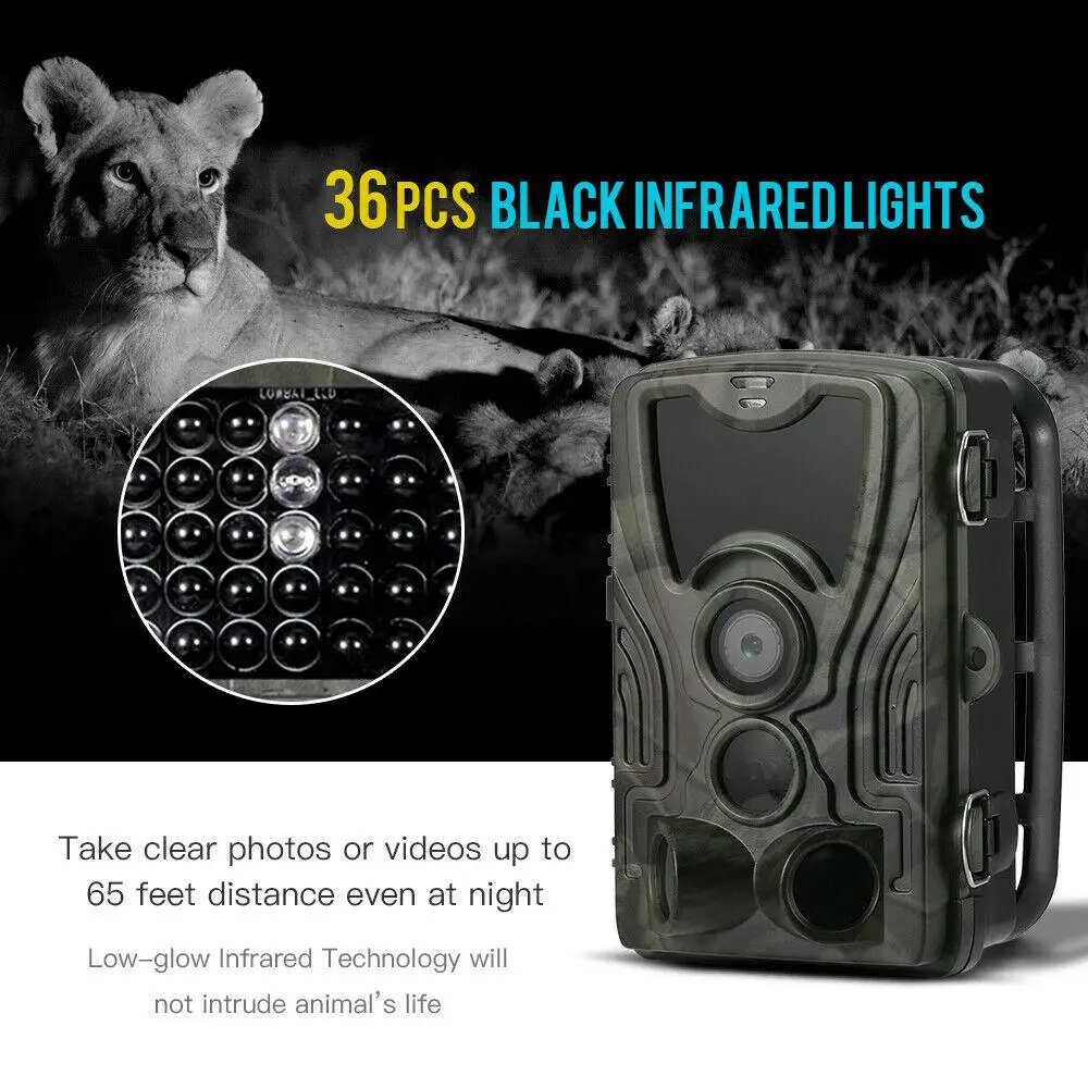 

1080P Outdoor Hunting Trail Camera with 5000 MAh Lithium Battery IP65 Waterproof Game Cam Photo Traps Wild Surveillance