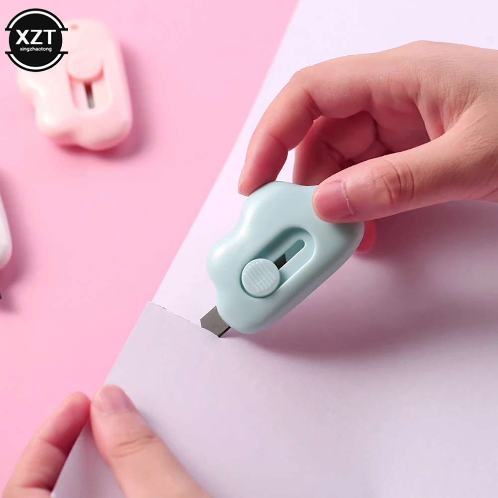 Kawaii Mini Pocket Clouds Art Utility Knife Paper Cutter Cutting Paper Razor Blade Office Stationery Handmade Knife