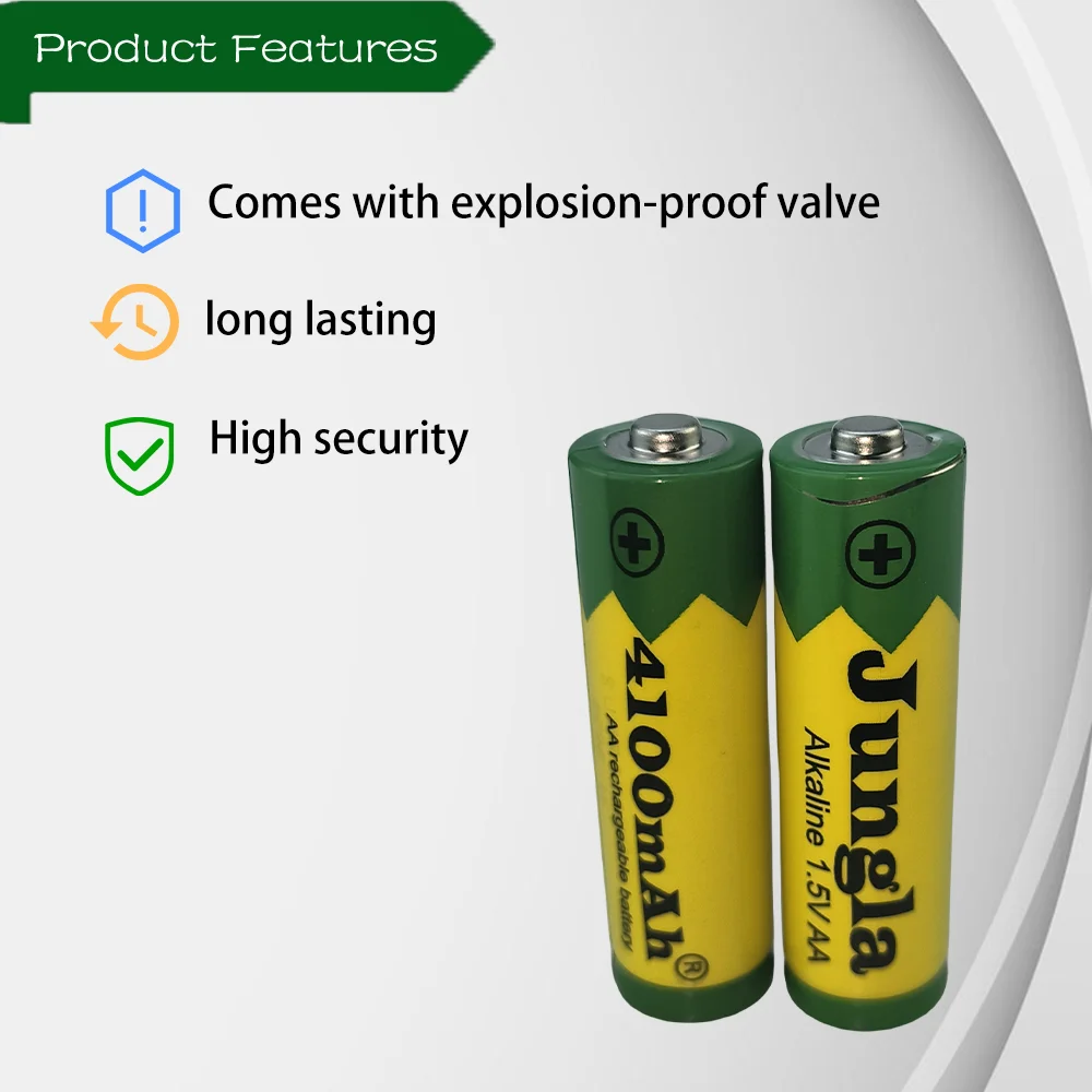 1.5 V  4100 mAh 2024 New AA Battery Rechargeable Alkaline Drummey For Toy light Emitting Diode LED Lights etc+Charge MP3