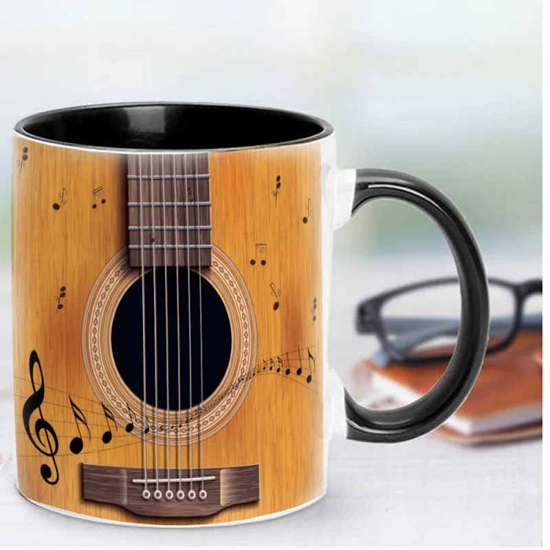 

350ml Classical Guitar Cello Mug 11oz Ceramic Coffee Mugs Travel Tea Cups Guitarist Cellist Gifts Mugs Bar Set