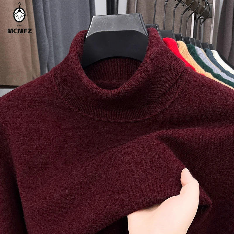 الرجال سليم صالح محبوك الياقة المدورة سترة مكافحة بيلينغ كم طويل بلون البلوز عالية الجودة الخريف الشارع الشهير #6