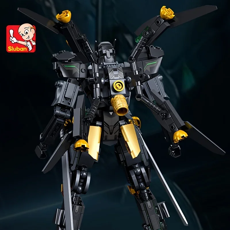 Get Your Own Black Bat Hero Building Block Toys, DIY Robot Toys, Desktop Decoration, Christmas Gift, No Box,534pcs