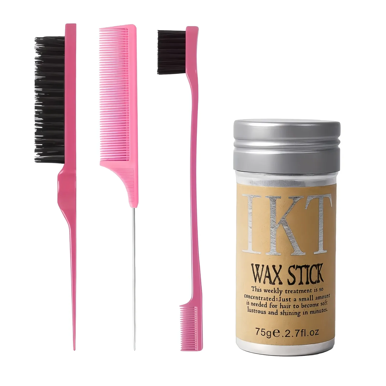 Vrouwen Haar Wax Stick Set met Slick Back Borstels Gel Pommade voor Kinderen Kleine Meisjes Peuter Flyaway Haar Pruik Styling Accessoires - afbeelding 1
