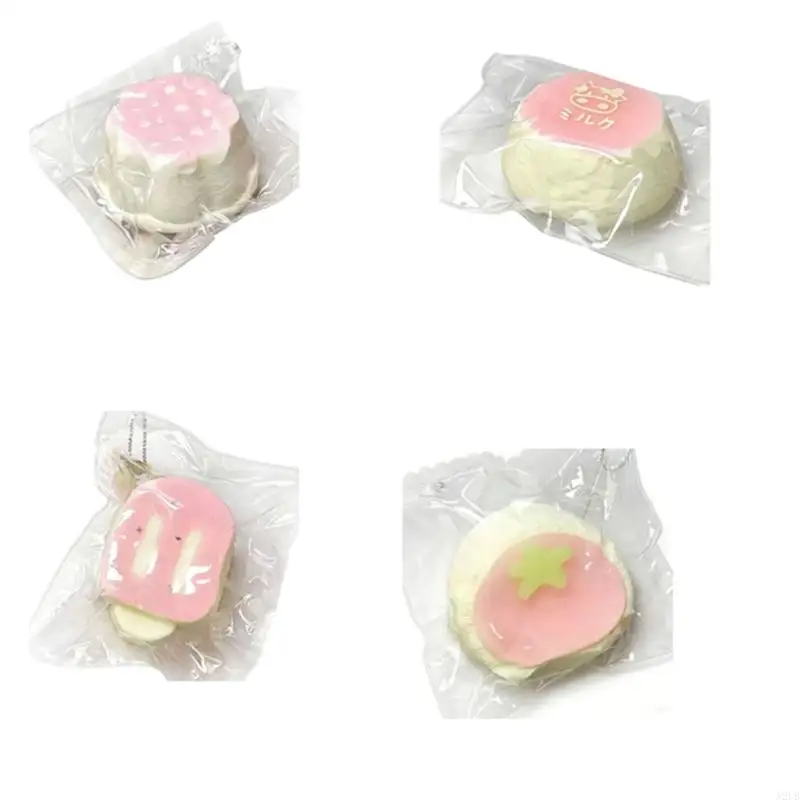 Slow Rising Peach Milk Themed Sensory Fidgety Toy Silicone Slow Rebounding Squeezable Toy for Tension Eliminating A2UB