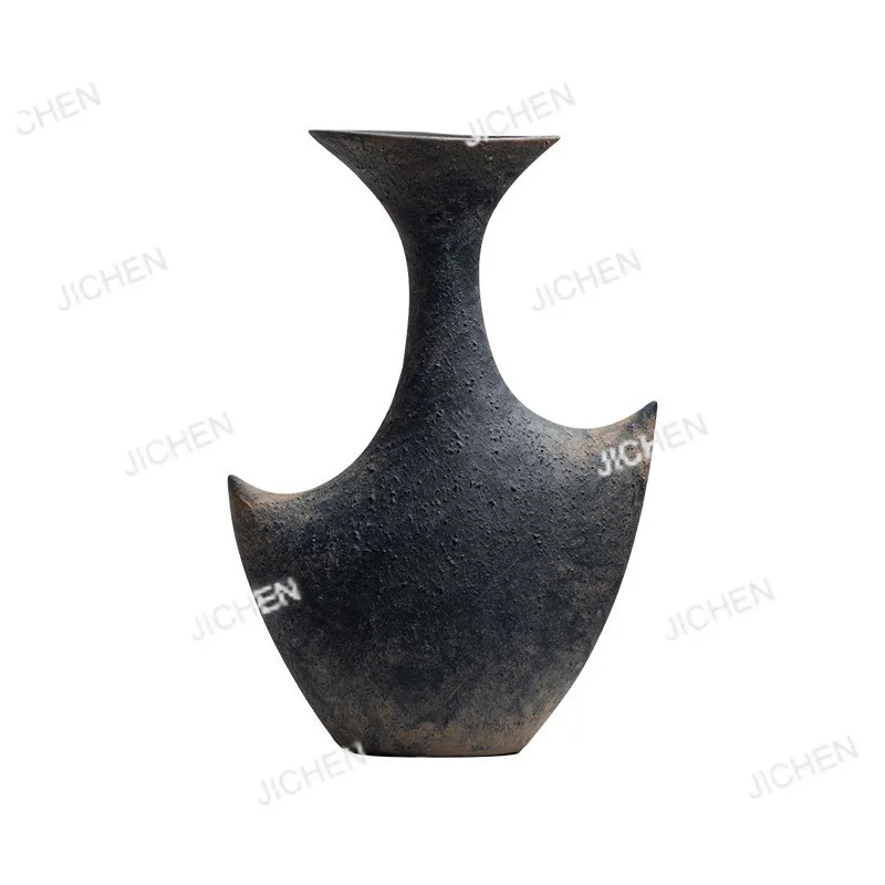 

Керамическая ваза в стиле ваби-саби, ретро керамический цветочный стол, домашние декоративные свадебные подарки, эстетическая ваза, украшение для рабочего стола