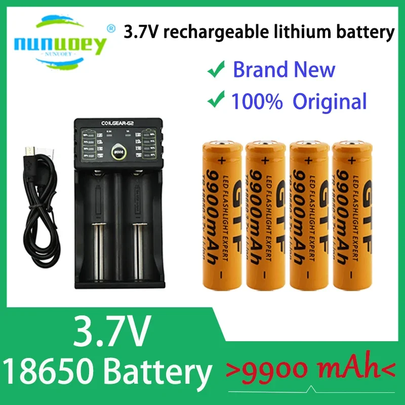 2026 Latest Battery 100% Original Rechargeable Lithium Battery 18650, 3.7V, 9900mAH