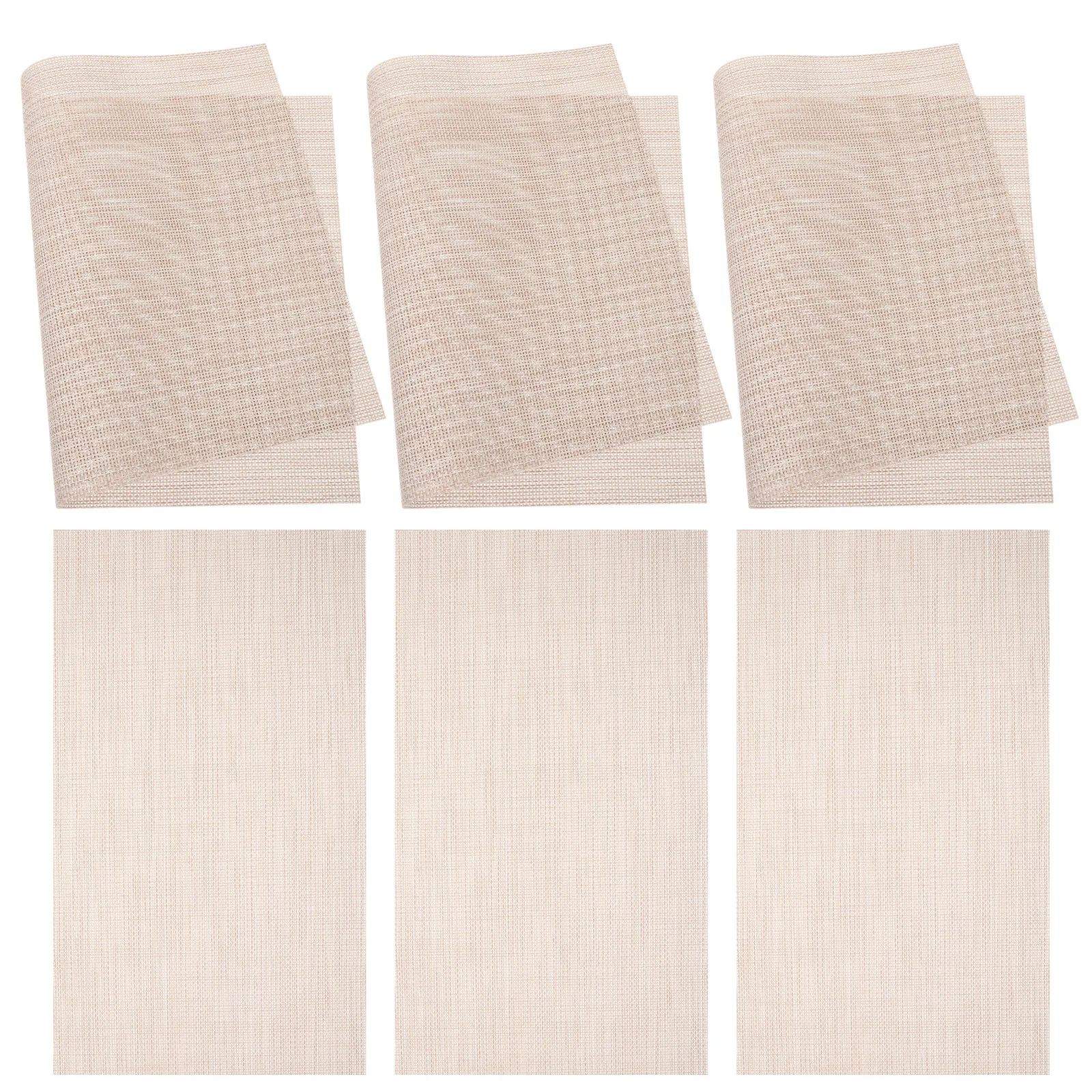 6Pcs PVC Place Mat Non-Slip Heat-Resistant Rectangular Dining Table Placemats for Home Restaurant Hotel Use PVC Place Mat