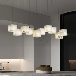 Modern Natural Marble Led Chandelier Lighting Decoration Post-modern Minimalist Light Luxury Hanging Lamps For Living Bedroom