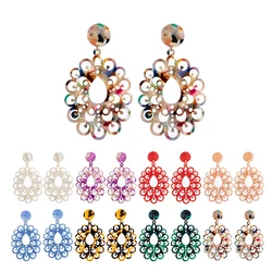 Fashion Dangle earring Flower Colorful Acetate jewelry Tortoiseshell Women's earrings Flamenco Accessories Trendy Summer Party