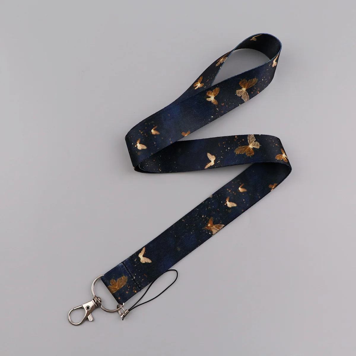 Flower Butterfly Lanyard Neck Strap Keychain Starry Sky Card Cover Badge Holder Mobile Phone Hang Rope Keyring Accessories Gifts