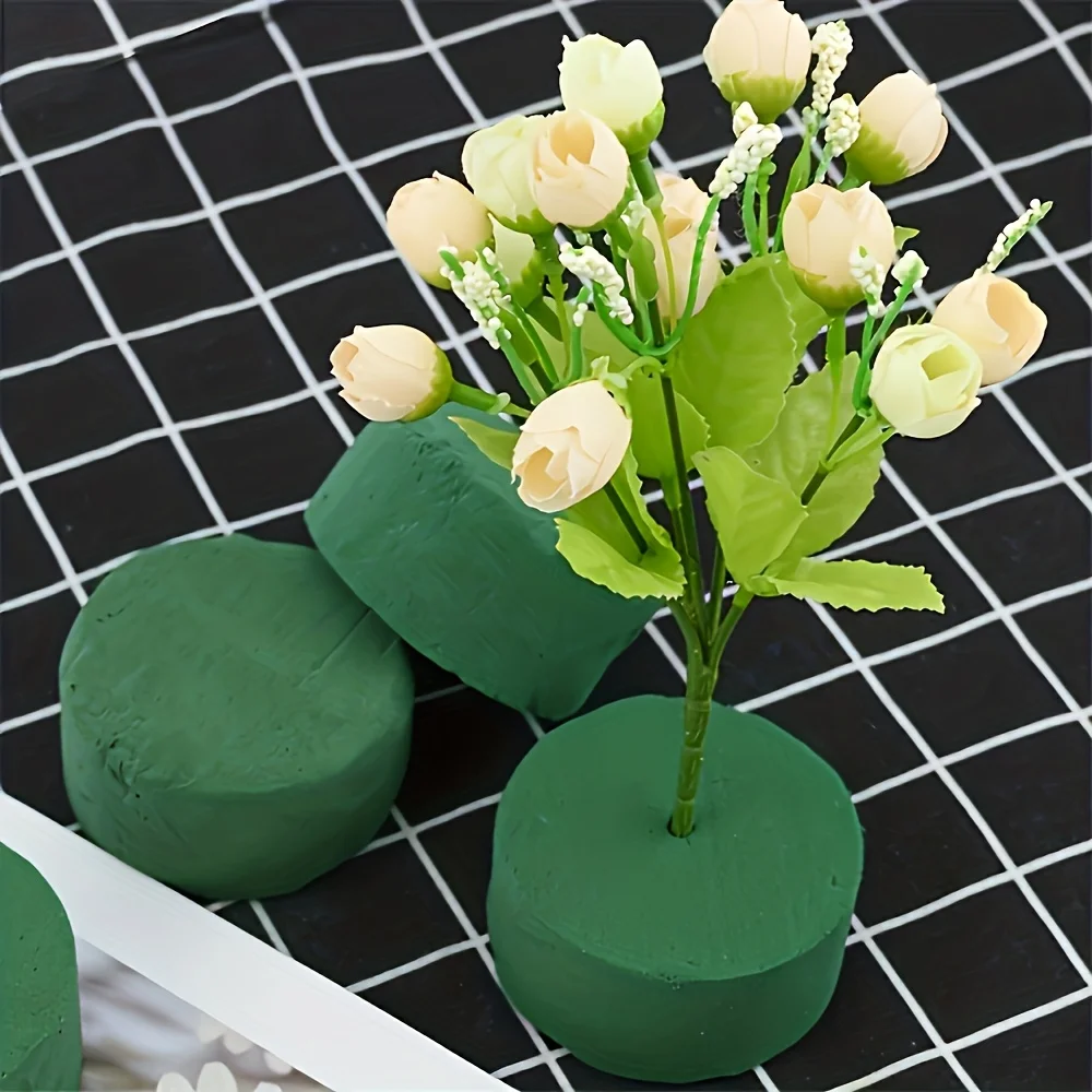 4/6 Stück runde Blumenschaumblöcke (8×4 cm), Nass-Schaumstoff für Blumenarrangements, Sträuße, Hochzeits- und Partydekoration, DIY-Bastelbedarf