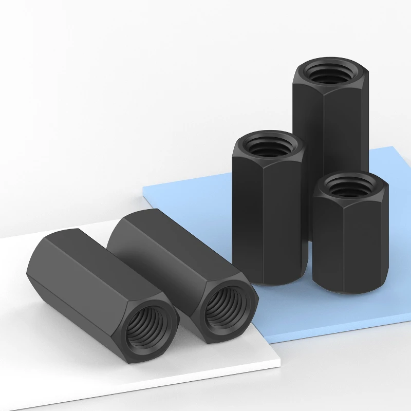 M8 M10 M12 M14 M16 To M48 Carbon Steel Black Hexagon Hex Extend Long Rod Connector Joint Sleeve Tubular Coupling Nut