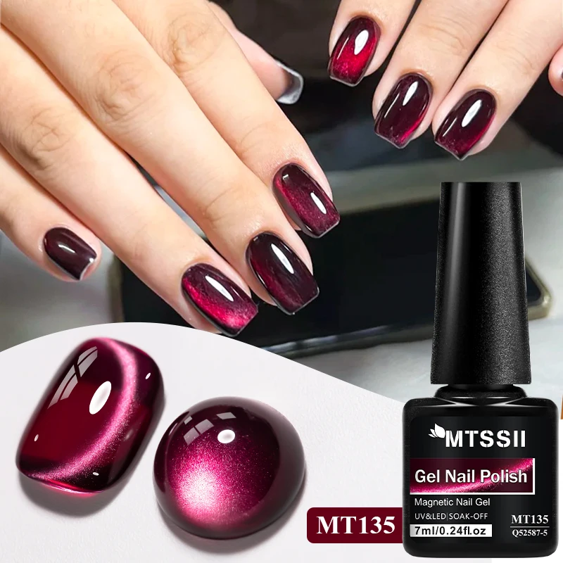 7ml mtssii cinza azul gel magnético cristal vermelho olho de gato gel unha polonês 2025 novo roxo vermelho gato magnético gel polonês unhas vermelhas