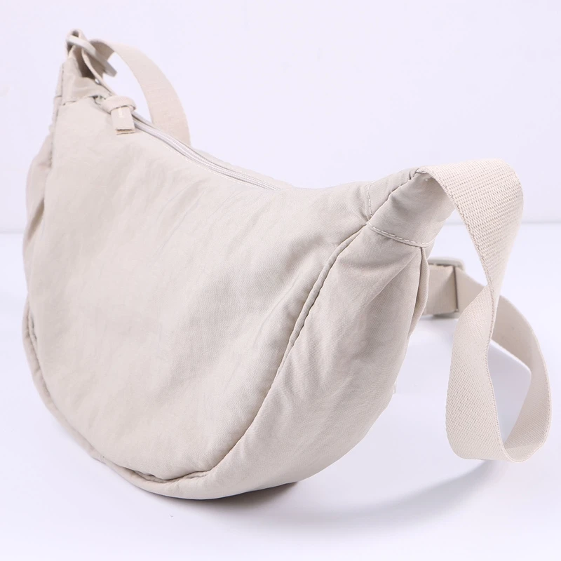 Women Half Moon Shape Crossbody Chest Bag Casual Nylon Shoulder Bag Female Large Capacity Tote Solid Lady Travel Shopper Handbag