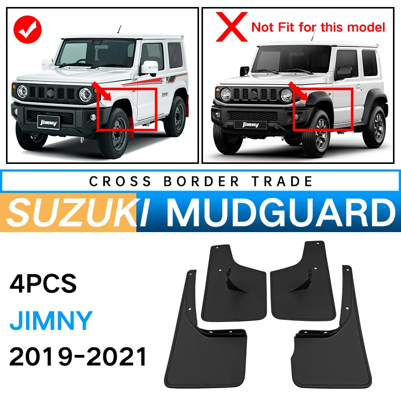 

Car Auto Mud Flaps for Suzuki Jimny 2019–2021 Splash Guards Fender Mudguard High Grade Eco Friendly Rubber Material