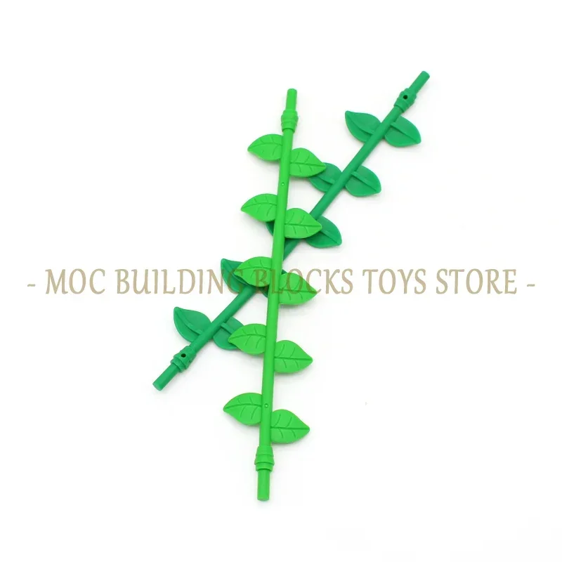 MOC Parts 16981 Plant Vine 16L with Leaves Flexible Rubber Timbo Enlighten Building Blocks Bricks Compatible Assembles Particles