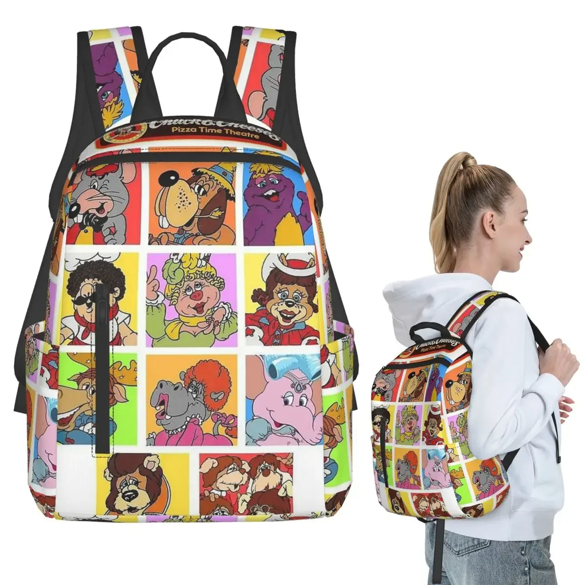 

Chuck E Cheeses Pizza Time Theater Backpack Student Boys Girls BookBag Children School Bag Computer Shoulder Bags for Men Women