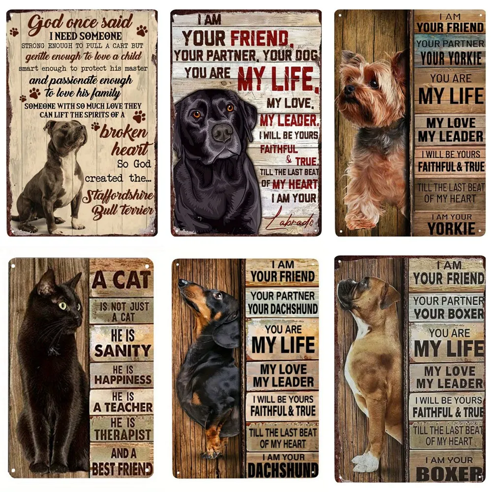 Dackel Metallblechschild, Dobermann Hund, Retro-Kunst, Yorkie, lustiges Haustierposter, Café, Küche, Zuhause, Wanddekoration, Plakette Geschenk – Detail 1
