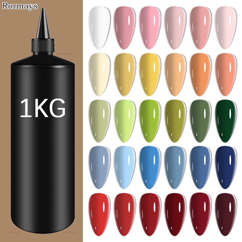 Rormays 1KG 60 color Gel Varnish Gel Polish 1000ml Matte Finish Enhancement Gel long-lasting Shiny Absorption UV LED Nail Polish