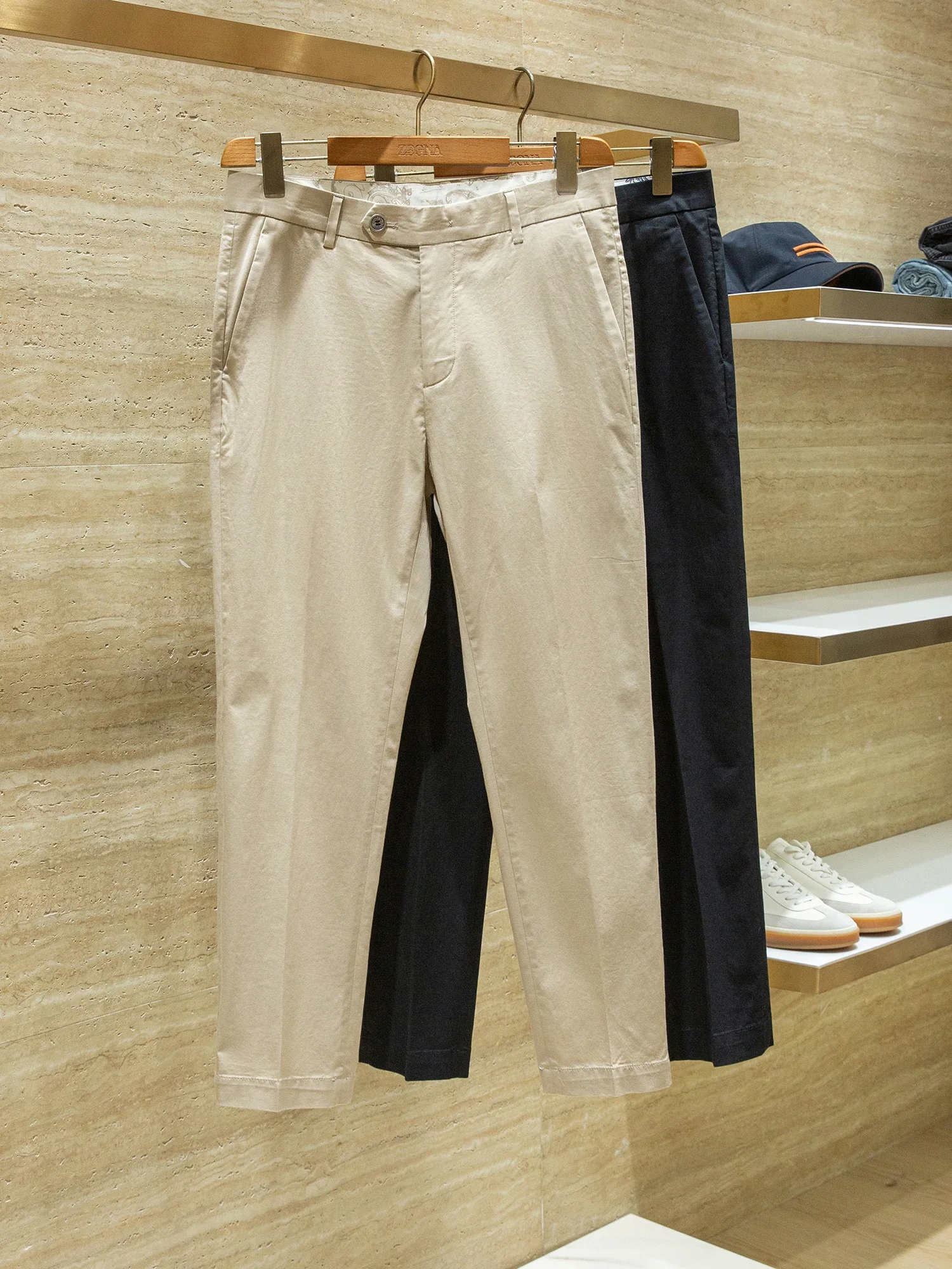 

Italian gentleman custom twill cotton fabric spring and summer thin business casual nine-point pants