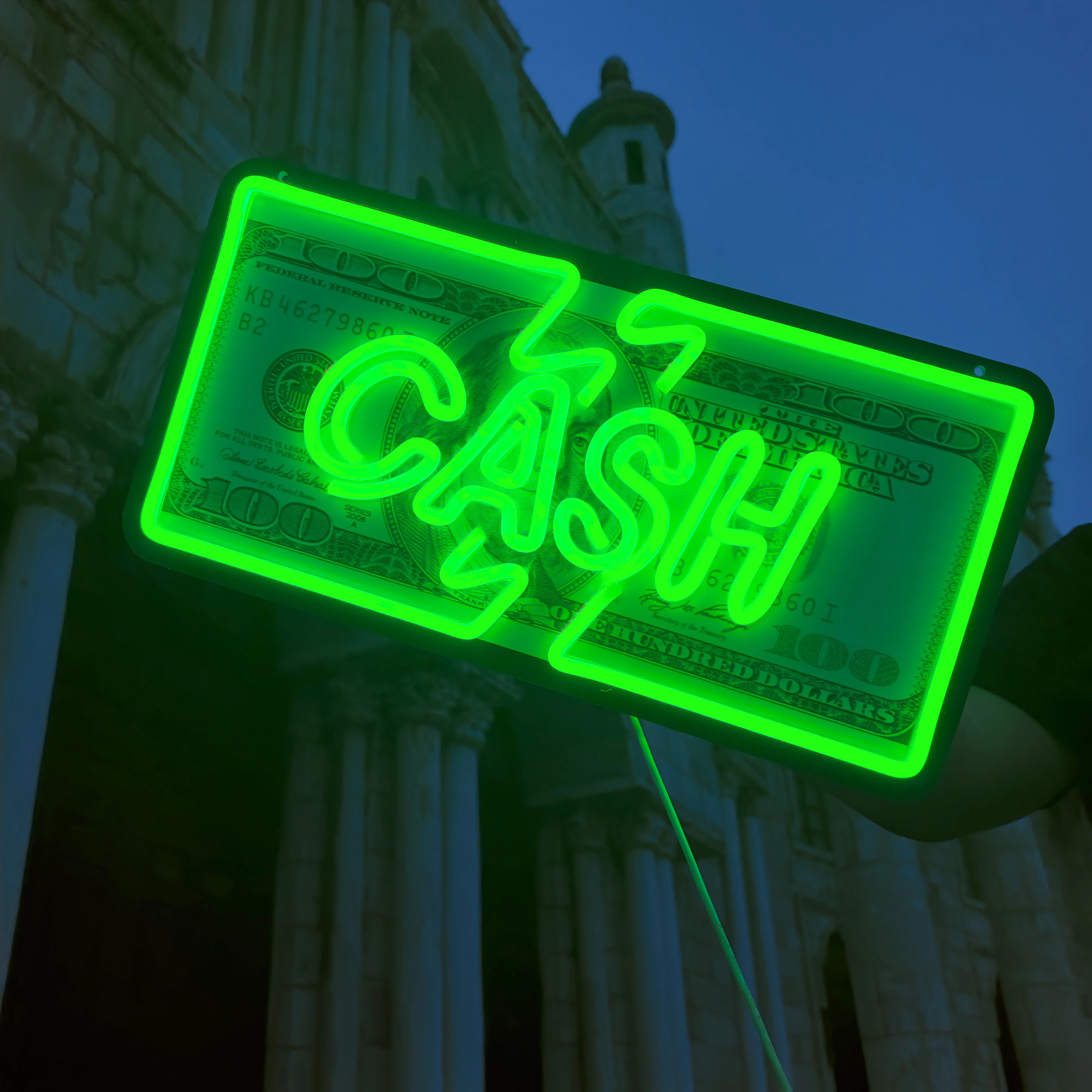 Art Neon Sign Cash|Cash Led Sign|Cash Neon Sign |Neon Dollar |Money neon wall art|Dollar light sign|Neon Sign With Image ArtWork