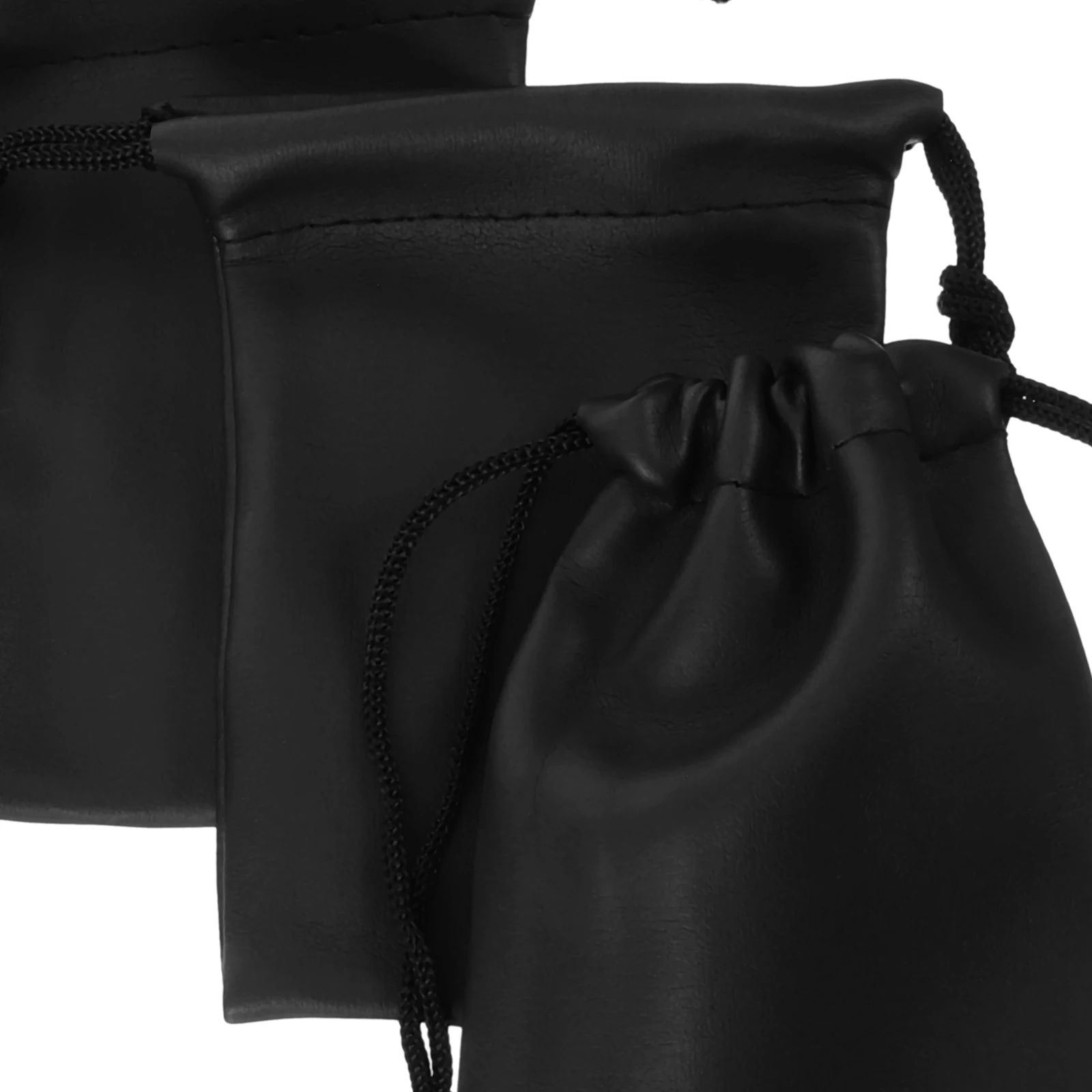 

4pcs Microphone Bag PU Material Portable Case Splashproof Dirtproof Storage Travel Mic Pouch Organizer
