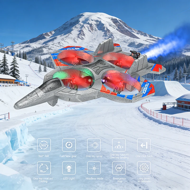 F505 Zwaartekrachtdetectie RC Hoogwaardige sproeischaumvliegtuigstunt intelligente hover UAV LED-verlichting met afstandsbediening bedienen straaljager