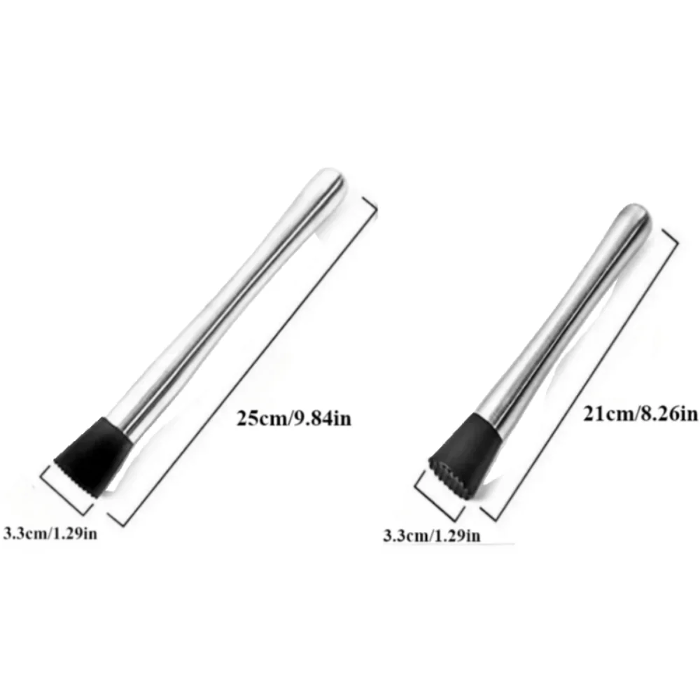 304 Stainless Steel Juice Rammer Ice Crusher Hammer Shaker Cup Beating Hand Lemon Tea Tool Cup Ice Masher Stick cocktail shaker