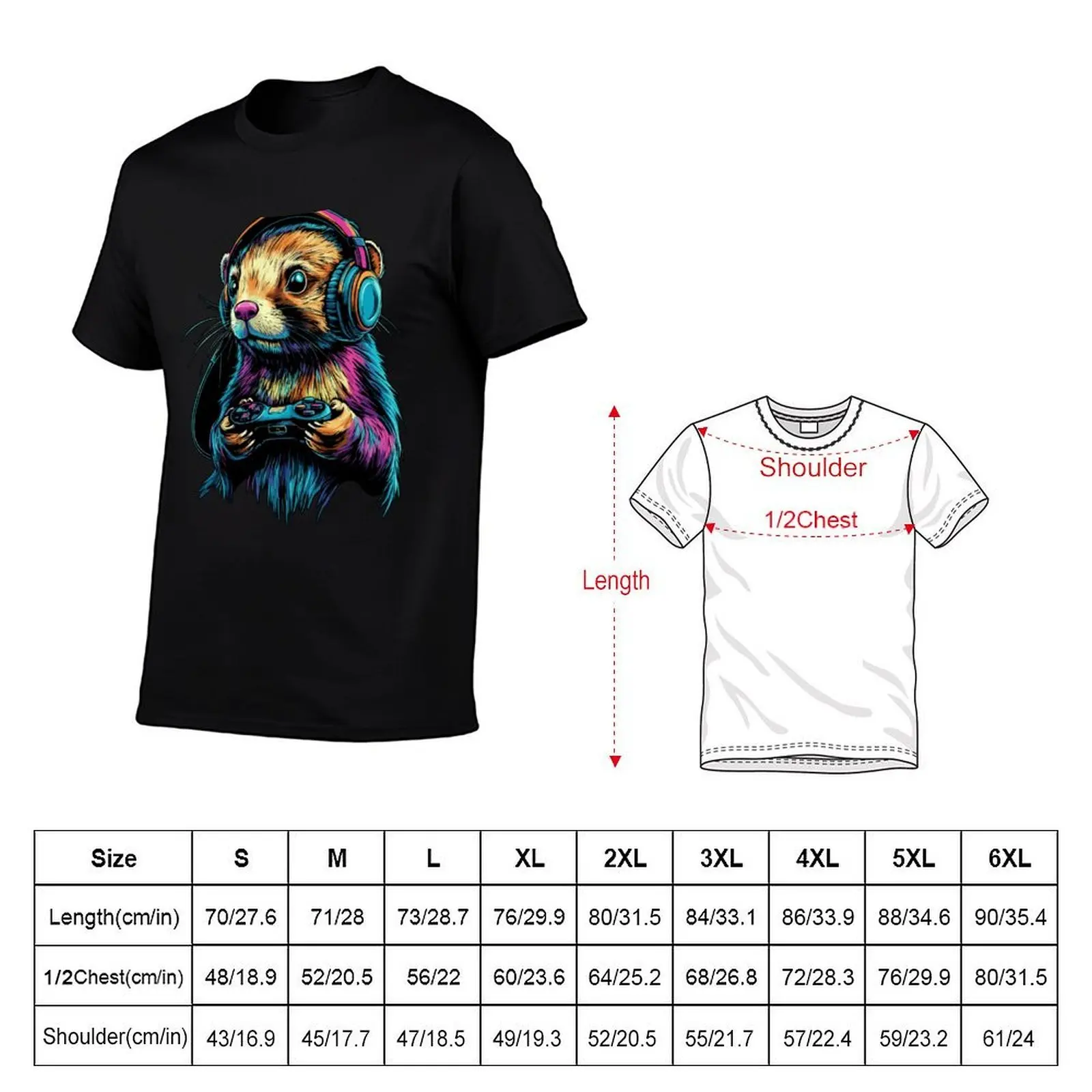 Ferret Lovers Gaming Design Splash Art Kids Ferret Designs T-Shirt anime t shirts customs design your own vintage t shirt men