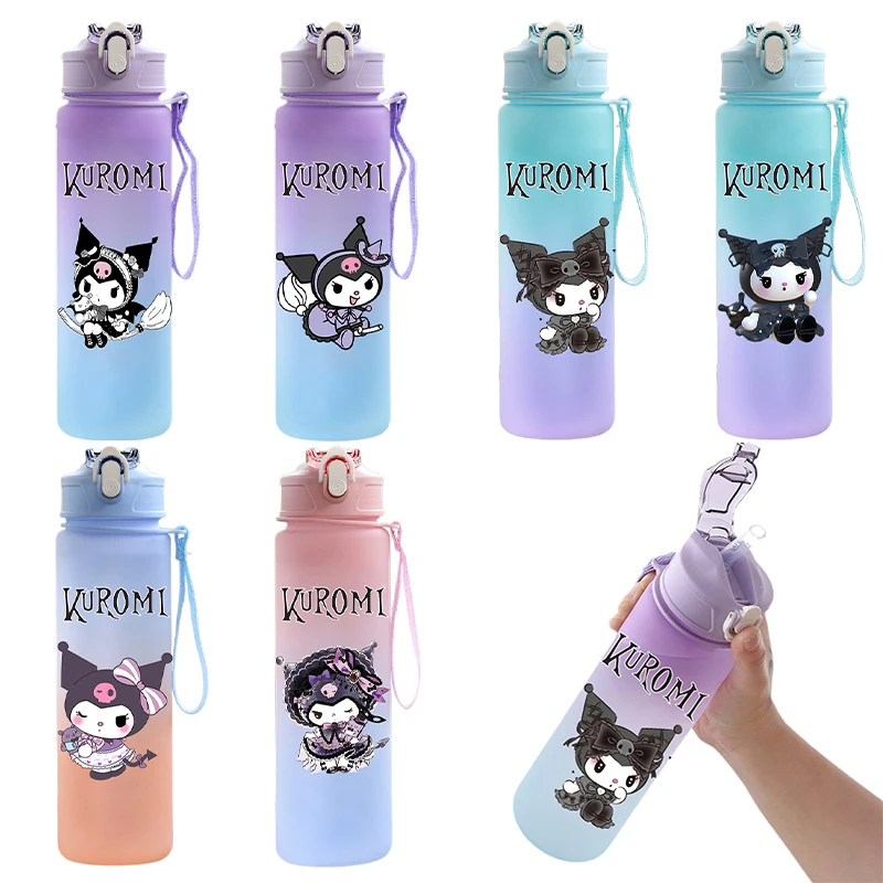 750ml Sanrio Kurumi Water Bottle Large Capacity Cartoon Drinking Cup Portable Outdoor Sports Water Cup Holiday Kid Gift