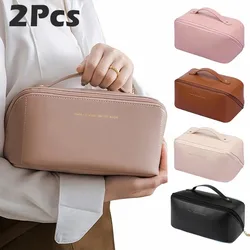 Kit di stoccaggio per cosmetici da 2 pezzi borsa da toilette da viaggio di grande capacità borsa per il trucco Ins borsa per cosmetici portatile dal senso avanzato