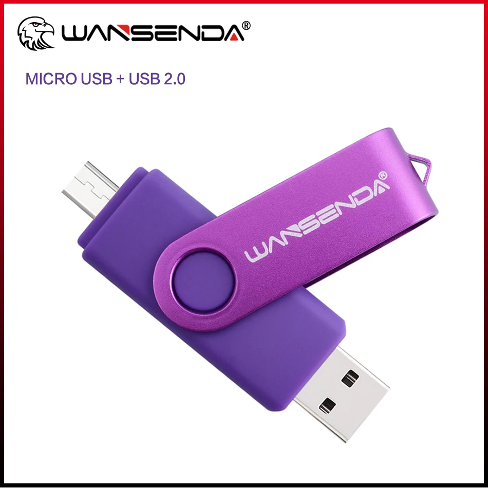 Wansenda OTG USB Flash dysk 256GB 128GB 64GB 32GB 16GB 8GB Cle USB Pendrive dla telefon z systemem Android/Tablet/USB do komputera 2.0 Pendrive