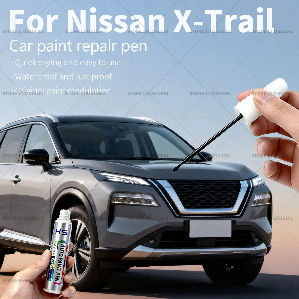 Ручка для ремонта автомобильной краски Nissan X-Trail, средство для удаления царапин, сделай сам, автоаксессуары, серебристый K23 KAY, белый QAB QBE, черный G41