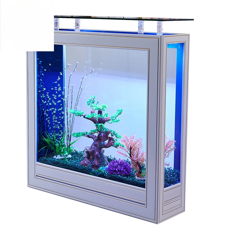 Light Luxury Fish Tank Living Room Home Floor Large Medium Subareas Screens Glass Aquarium Ecological Change Water New