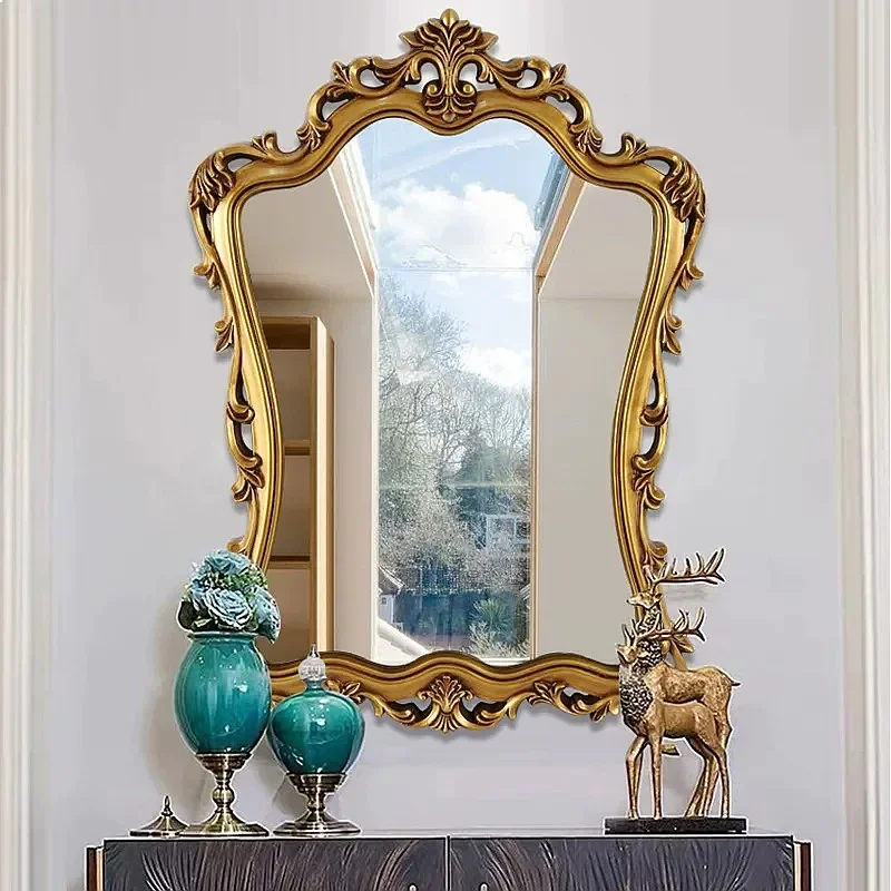 81 N Custom Square Makeup Mirror with Handle Soft Round Edge Free Standing Splicable Bathroom Vanity Mirror for Women Girls