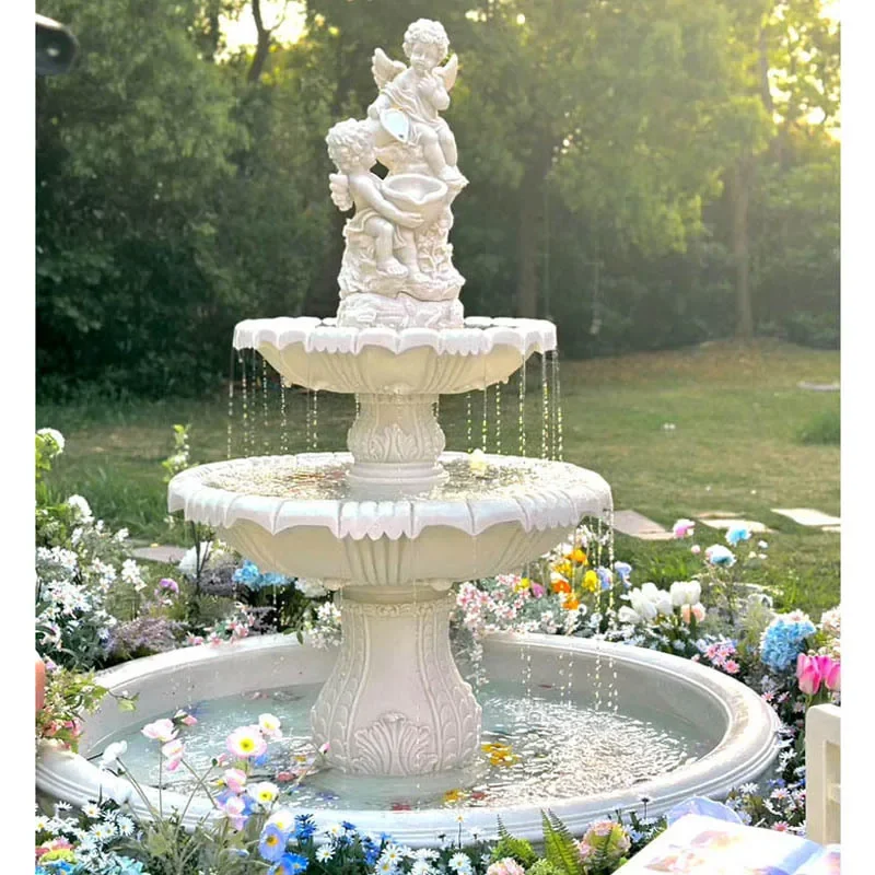 Fountain Flowing Water Trevi Pool Outdoor Garden Pool Landscaping Wedding Ornament