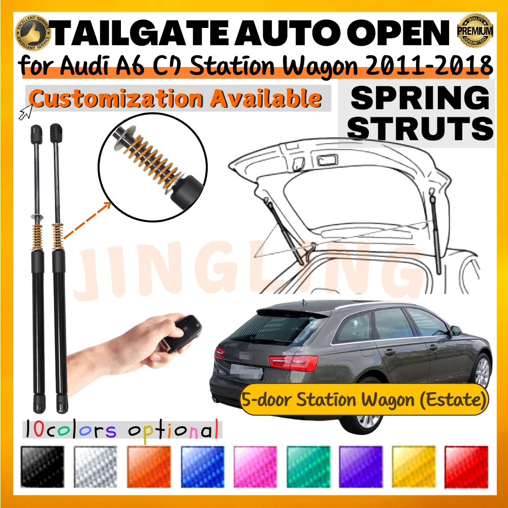 

Qty(2) Trunk Struts with Spring for Audi A6 C7 5-door Station Wagon 2011-2018 Rear Tailgate Boot Lift Supports Shock Absorbers