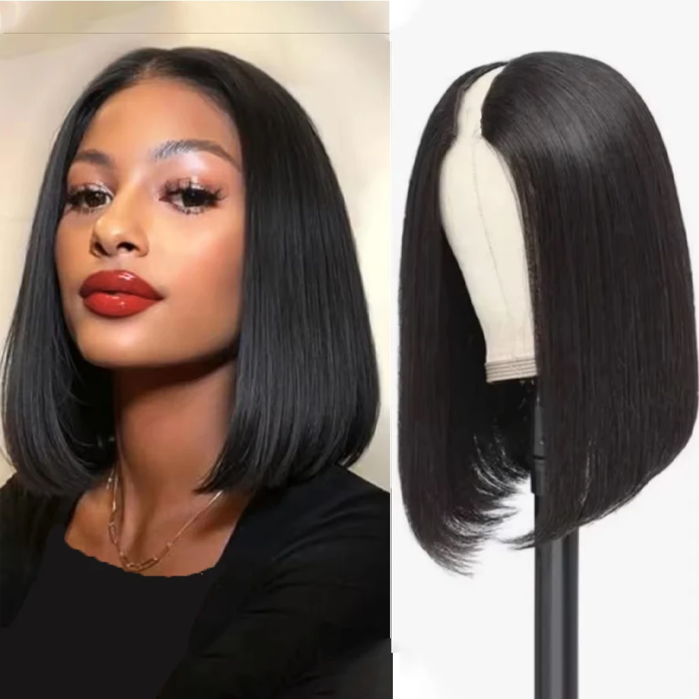 v-part-short-bob-wigs-for-women-no-leave-out-no-glue-straight-short-human-hair-wigs-brazilian-glueless-bob-wigs-human-hair