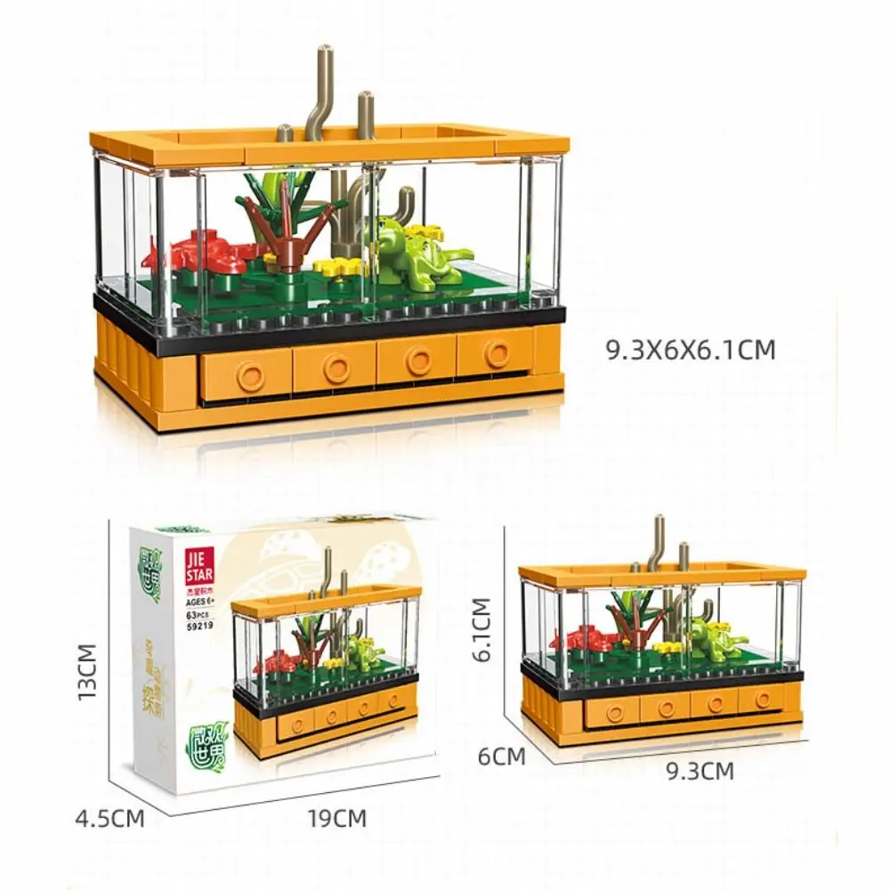 Nieuwe Plastic Bouwstenen Korrel Aquarium Monteren Speelgoed DIY Schildpad Desktop Ornament Kids Gift