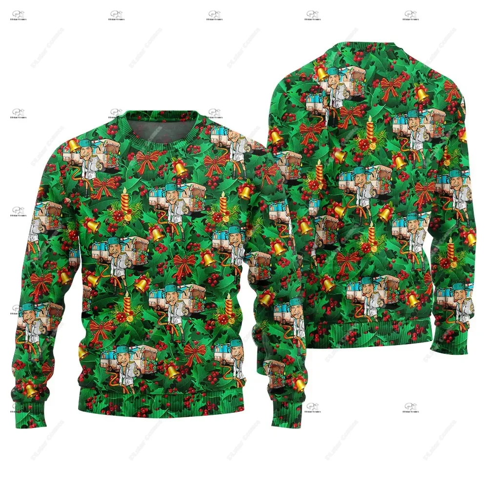 Christmas Santa Claus Pet Cat Knitted Ugly Sweater Graffiti Retro Vintage 3DPrint Pullover Harajuku Casual Funny Long Sleeves 19
