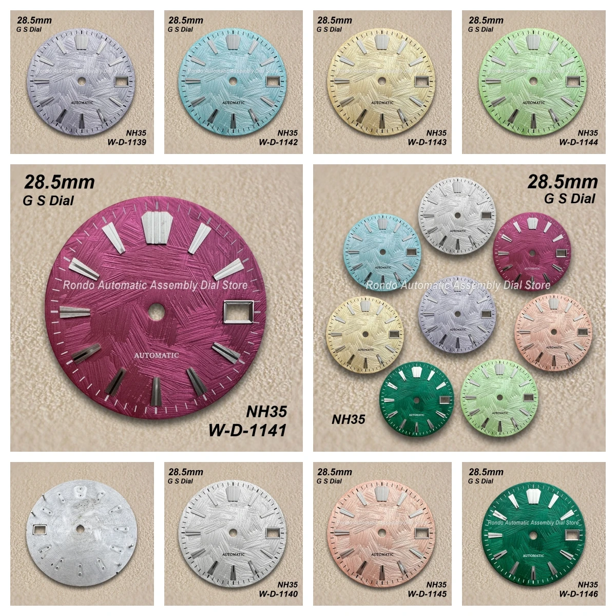 

28.5mm G S Logo High Quality Brush Dial For NH35/NH36/4R/7S Movement No Luminous Watch Modification Accessories