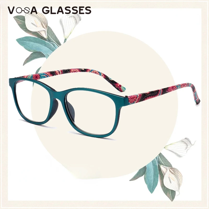 New Fashion Women Reading Glasses Flower Print Resin Read Eyeglasses Magnifying Presbyopic Eyewear +1.0~+4.0