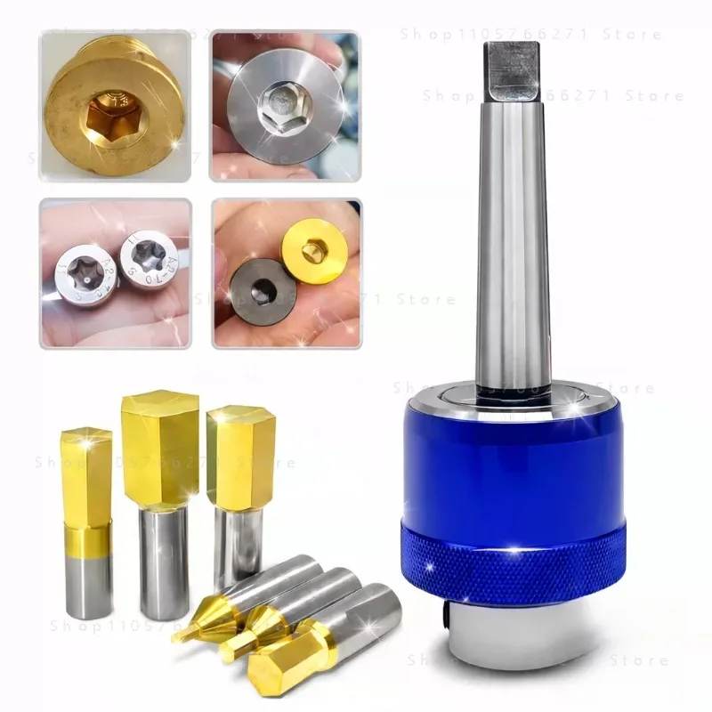 1pcs High qual Hexagon Rotary Broach Punch Square Screw Torx Spline Broach Bit Punching Tool Holder Rotated Blanking Cutter