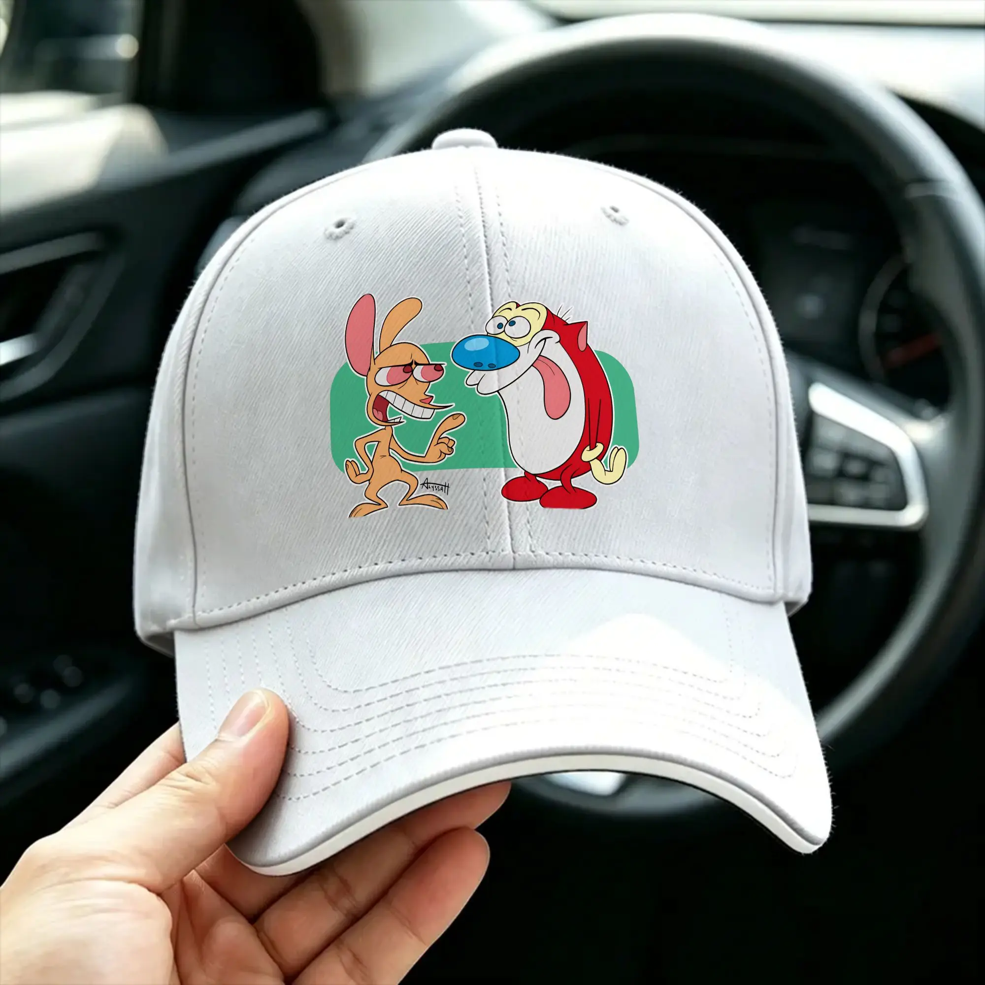 Ren And Stimpy Show Baseball Cap  y2k Funny Men Adult Trucker Hat Adjustable Print Kpop Rock Baseball Caps Gift Idea