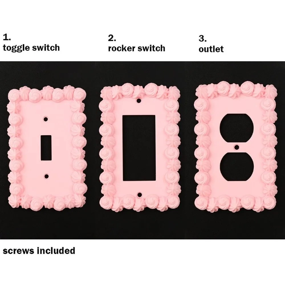3D Printed PLA Light Switch Cover Cream Style Piping Texture Piping Switch Plate With Screws Wall Mounted Outlet Cover