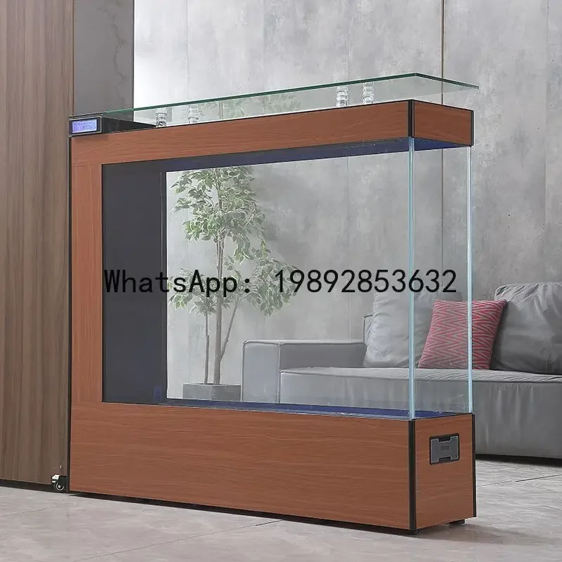 

X-12 Ultra Clear Glass Ecological Fish Tank Home Screen Floor Standing Rectangular Partition Aquarium Balcony