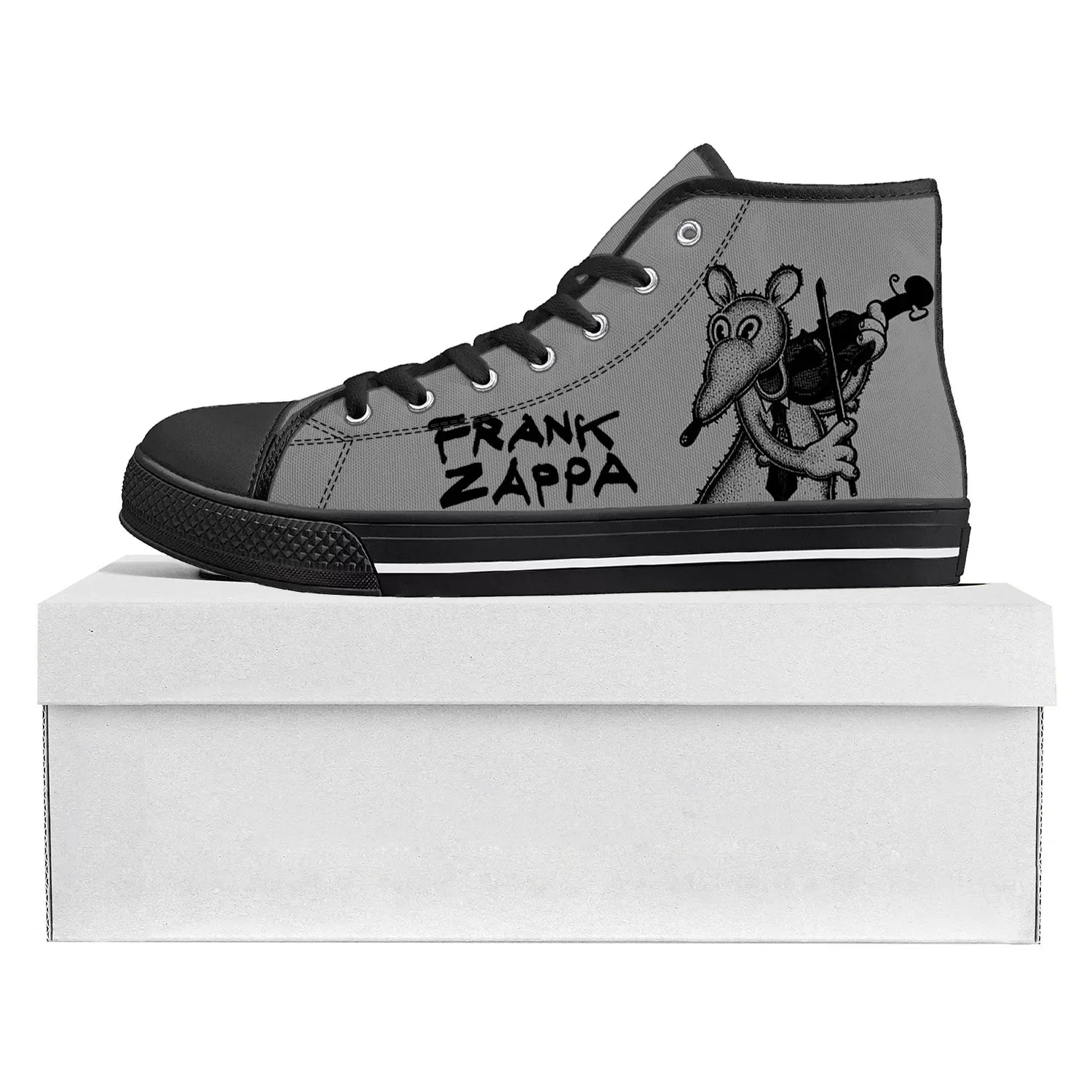 Frank Zappa sepatu kets kualitas tinggi populer musisi Rock Sneakers kanvas pria wanita remaja sepatu Sneakers kasual pasangan sepatu kustom