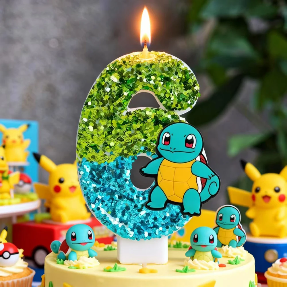 Süße Pikachu Kerze Nummer 0-9 Geburtstagstorte Dekorationen Kindergeburtstag Party Kuchen Topper Versorgung Babyparty Geschenke Spielzeug